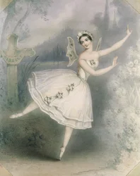 Carlotta Grisi (1819-99) som Giselle, Paris, ca. 1841
